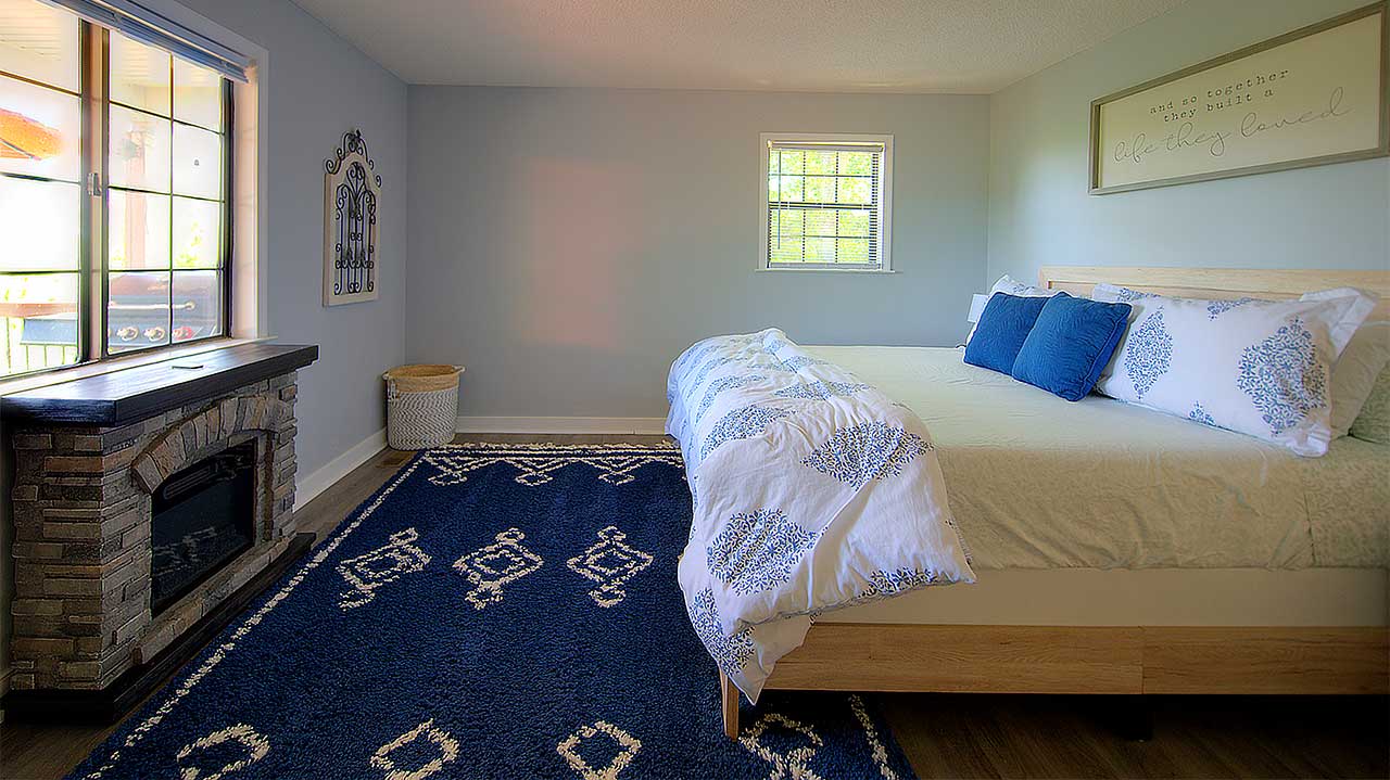 Bright and airy primary bedroom